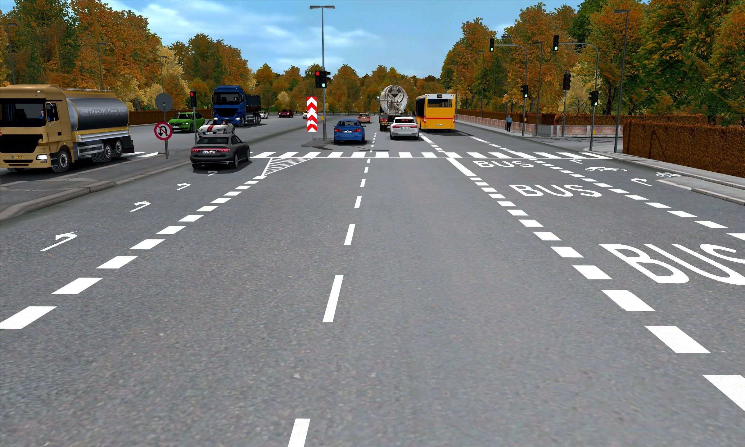 Road situation from a WEXTheory practice test