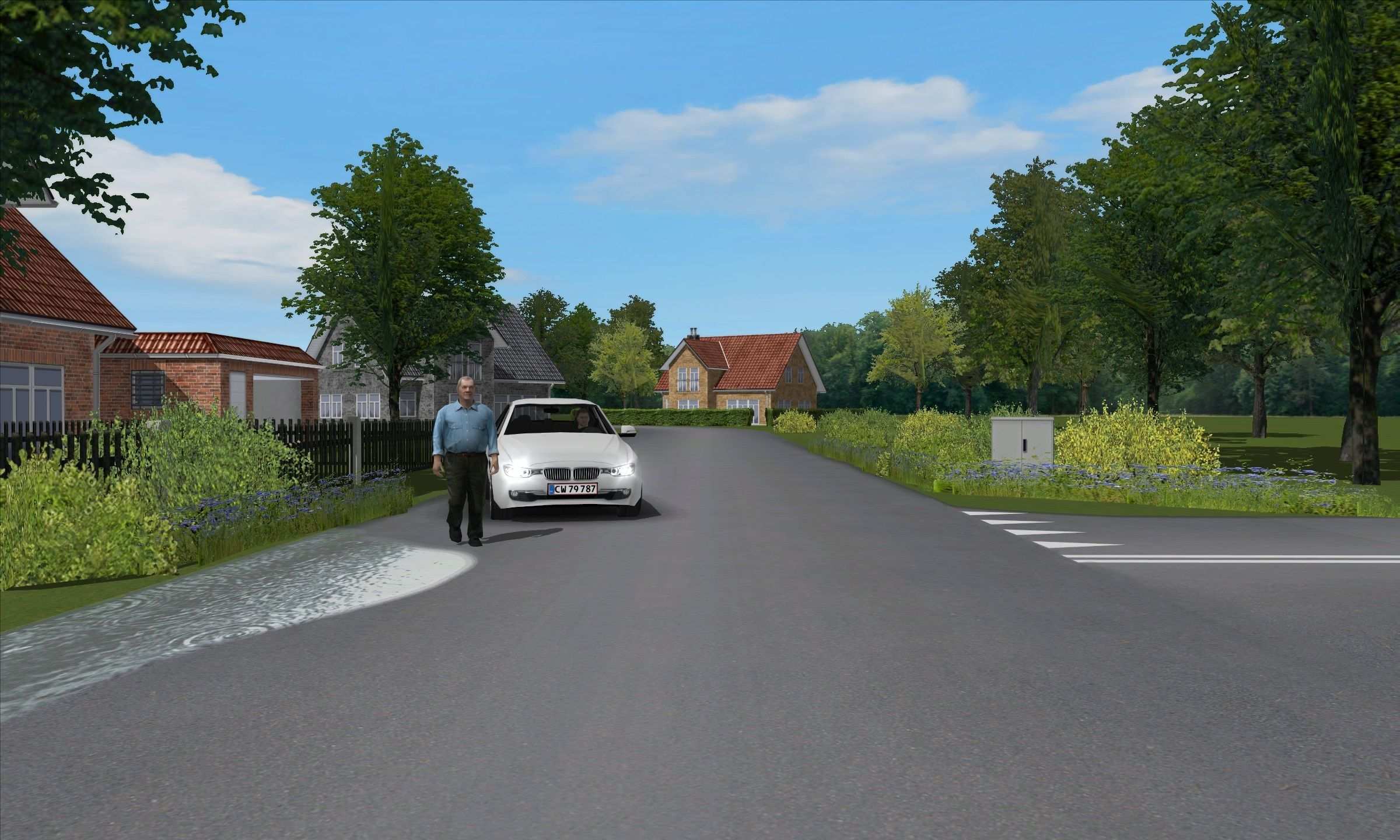 Country road practice scene